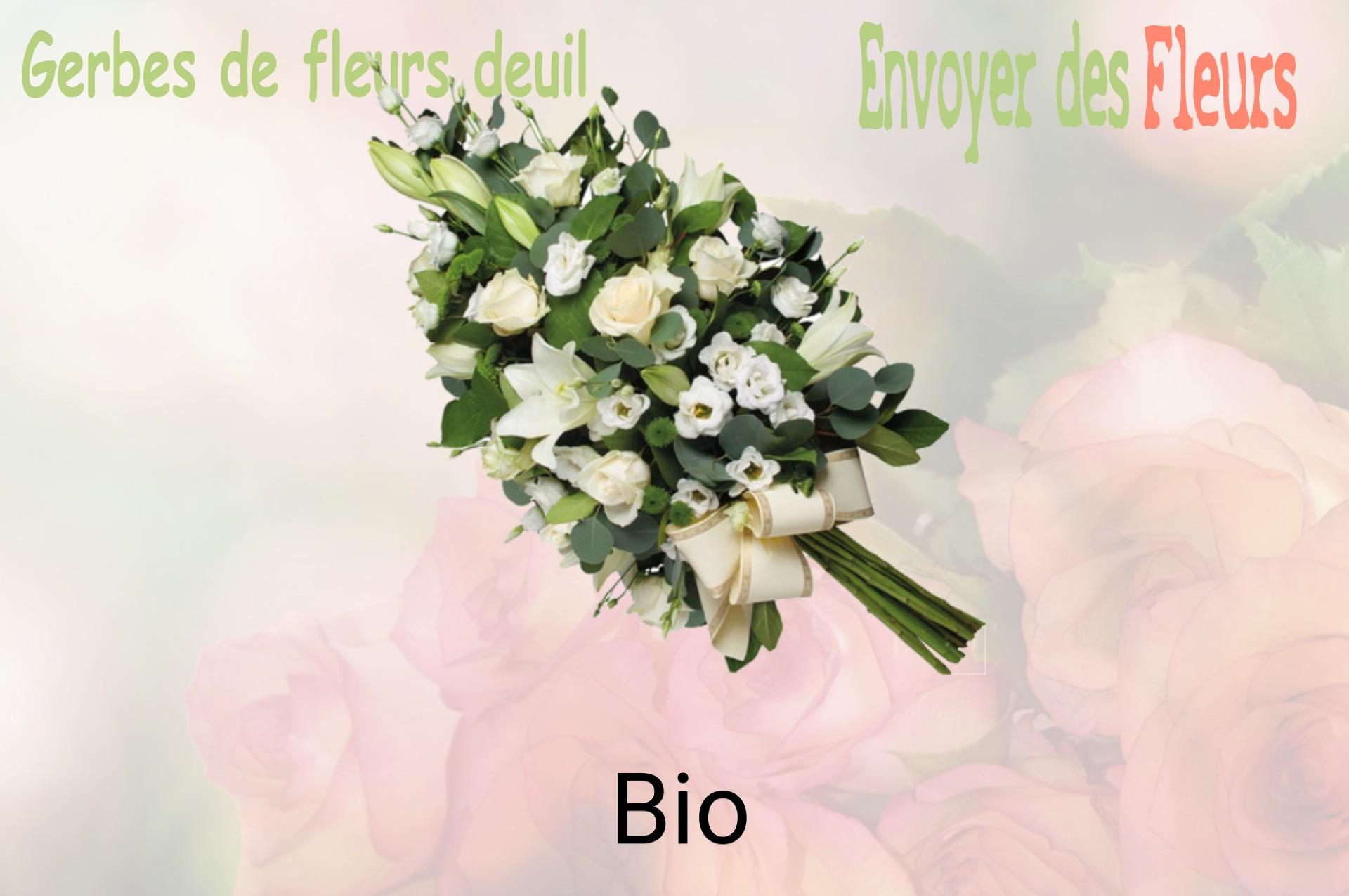 Gerbe de fleurs de deuil livrée à Bio